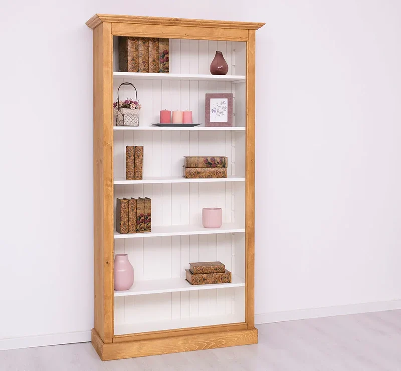 Bücherregal aus Massivholz in verschiedenen Farben