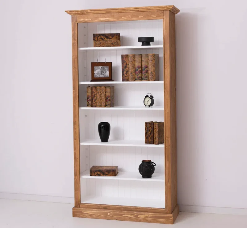 Bücherregal aus Massivholz in verschiedenen Farben