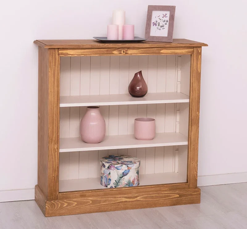 Kleines Bücherregal aus Massivholz im Landhausstil - Gewachst