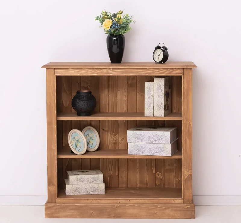 Kleines Bücherregal aus Massivholz im Landhausstil - Gewachst