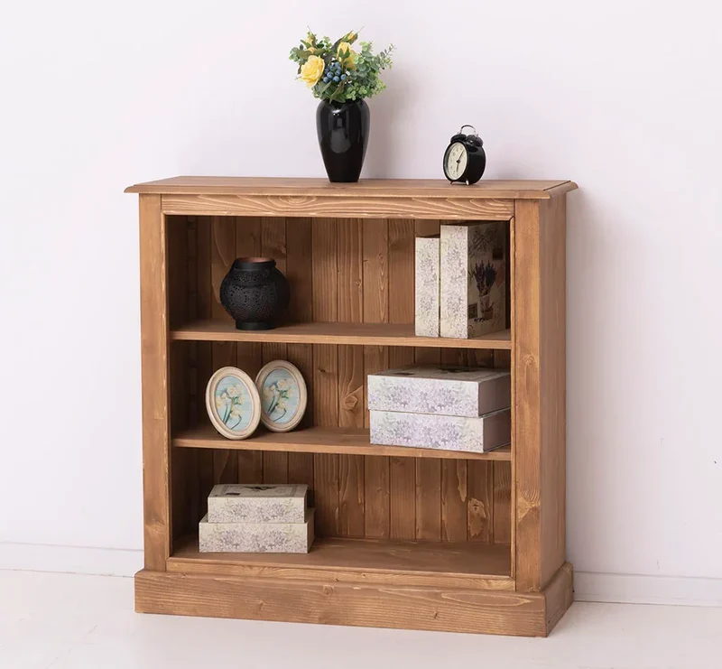 Kleines Bücherregal aus Massivholz im Landhausstil - Gewachst