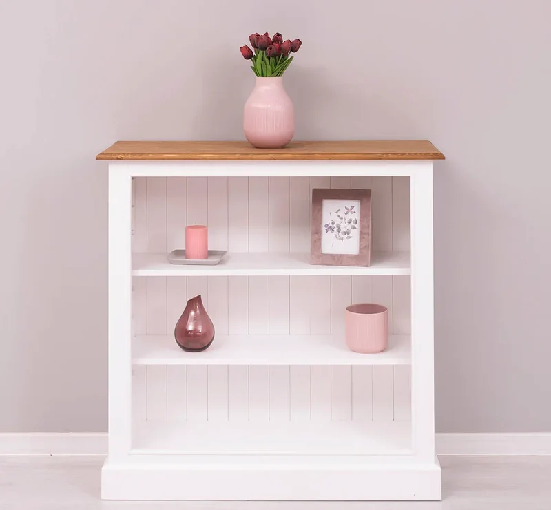 Kleines Bücherregal aus Massivholz im Landhausstil - Gewachst