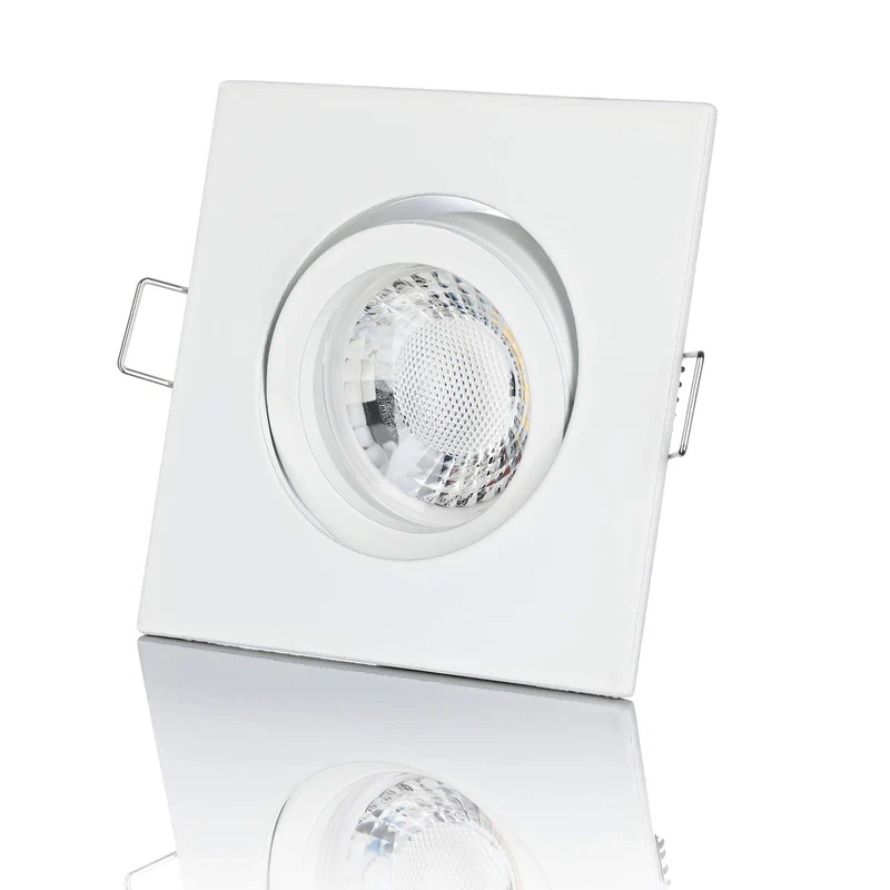 LED Einbaustrahler Flach - Weiß Eckig 5W LED Dimmbar - Rapid