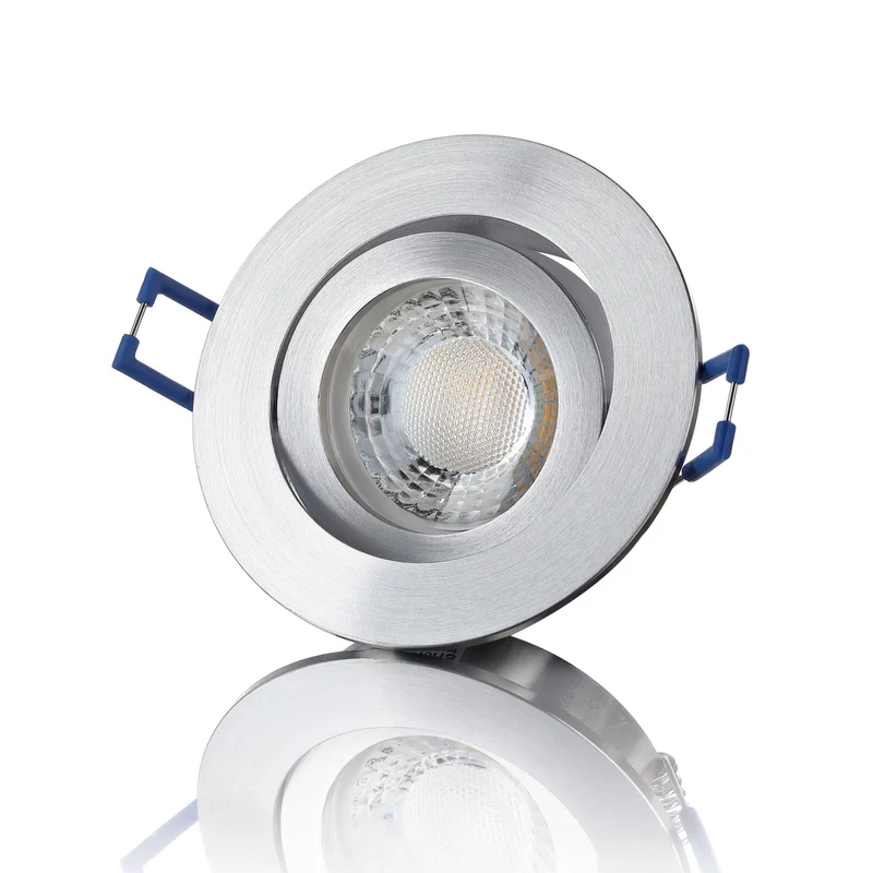 LED Einbaustrahler Flach - Alu Feinschliff Rund 5W LED Dimmbar - Rapid
