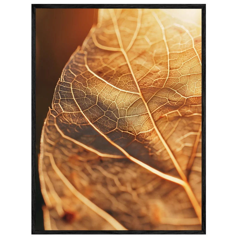 Goldenes Blattgeäder Leinwand