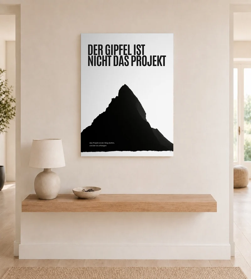 Bergsilhouette Motivationsspruch Poster