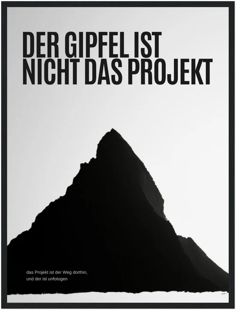 Bergsilhouette Motivationsspruch Poster