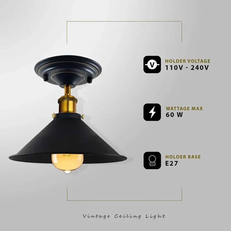 Deckenleuchte Gold Matt – Vintage Industrie Deckenlampe | E27 ~3311