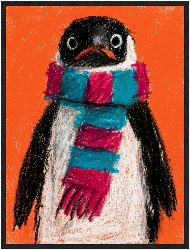 Pinguin mit Schal Poster