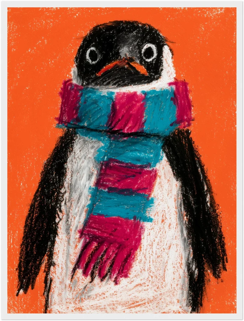 Pinguin mit Schal Poster