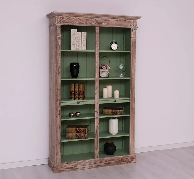 Regalwand aus Massivholz im Landhausstil - Bücherregal in verschiedenen Farben