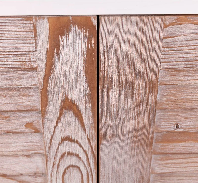 Sideboard aus Massivholz mit Lamellentüren | Kommode mit vier Türen und Knopfgriffen
