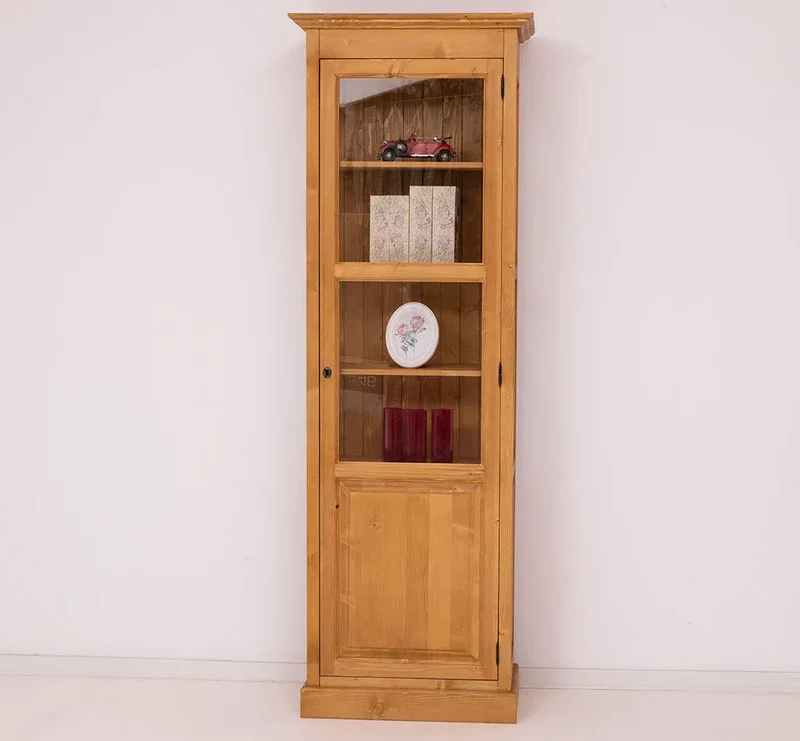 Vitrine aus Massivholz | Bücherregal mit großer Tür