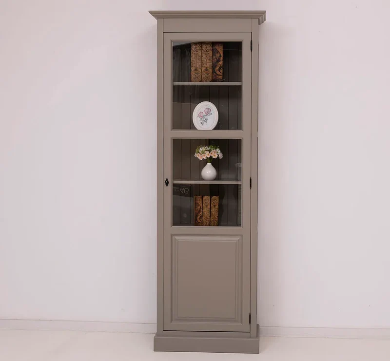 Vitrine aus Massivholz | Bücherregal mit großer Tür