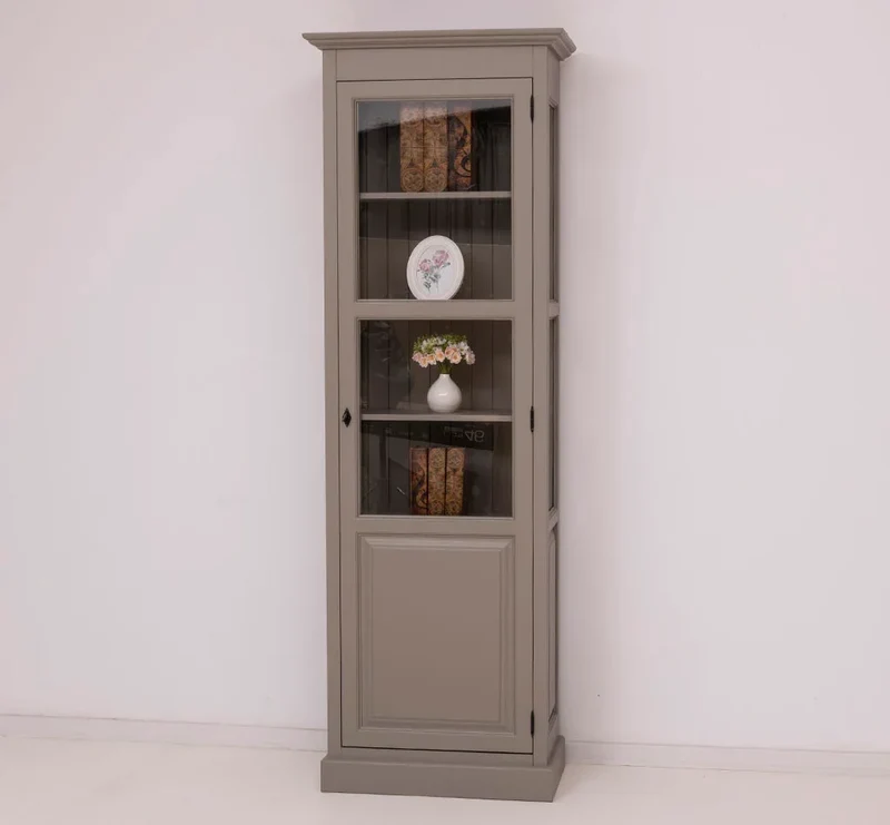 Vitrine aus Massivholz | Bücherregal mit großer Tür