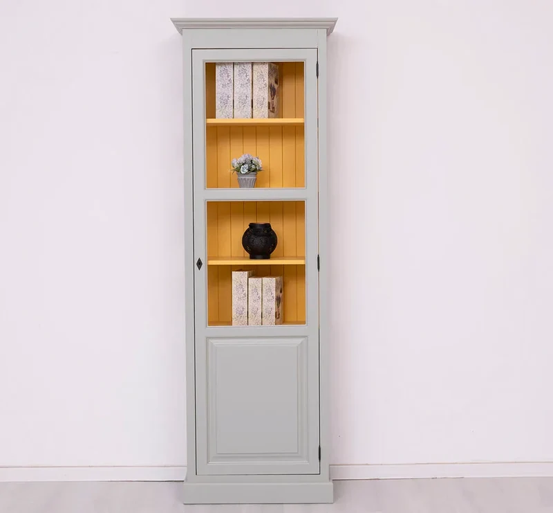 Vitrine aus Massivholz | Bücherregal mit großer Tür