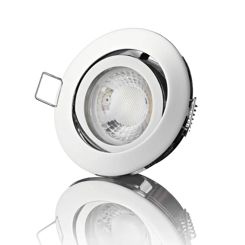 LED Einbaustrahler Flach - Chrom Rund 5W LED Dimmbar - Rapid