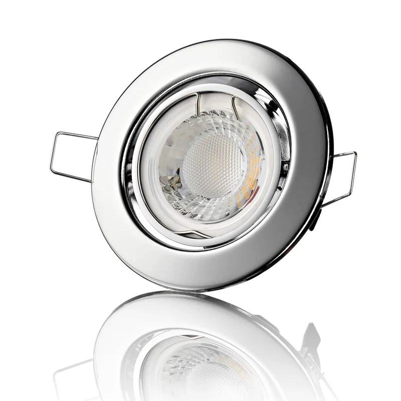 LED Einbaustrahler Flach - Chrom Rund 5W LED Dimmbar - Classico