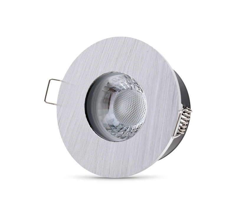 LED Einbaustrahler IP65 - Aluminium gebürstet Rund 5W GU10 - Fora