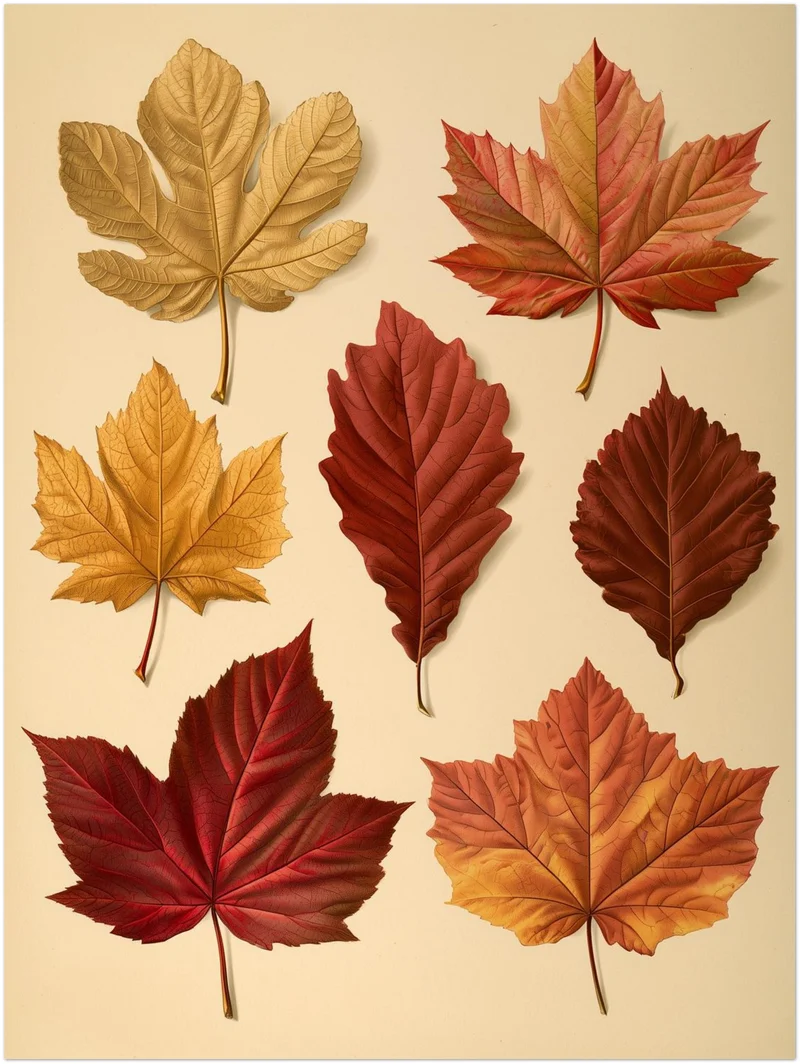 Herbstblätter in rot und gold Leinwand