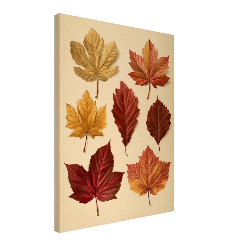 Herbstblätter in rot und gold Leinwand
