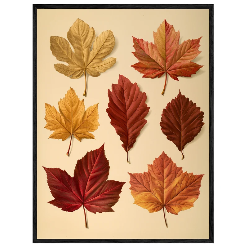 Herbstblätter in rot und gold Leinwand