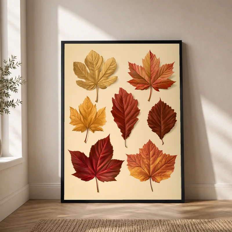 Herbstblätter in rot und gold Poster