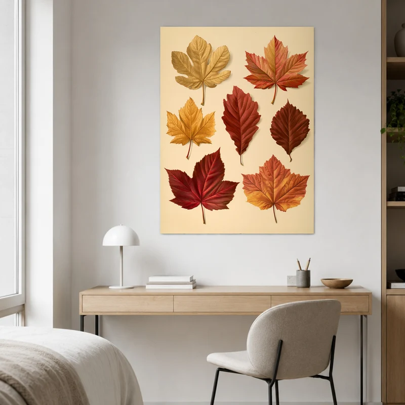 Herbstblätter in rot und gold Poster