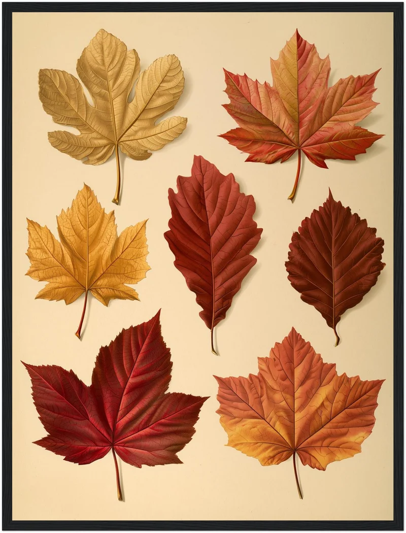 Herbstblätter in rot und gold Poster