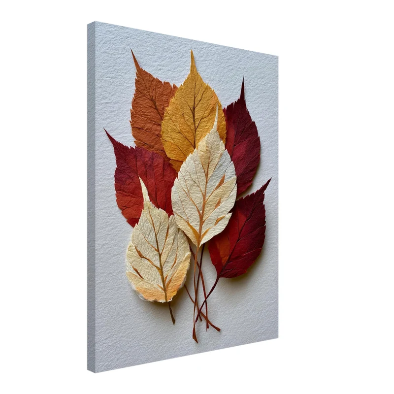 Herbstblätter in Papieroptik Leinwand