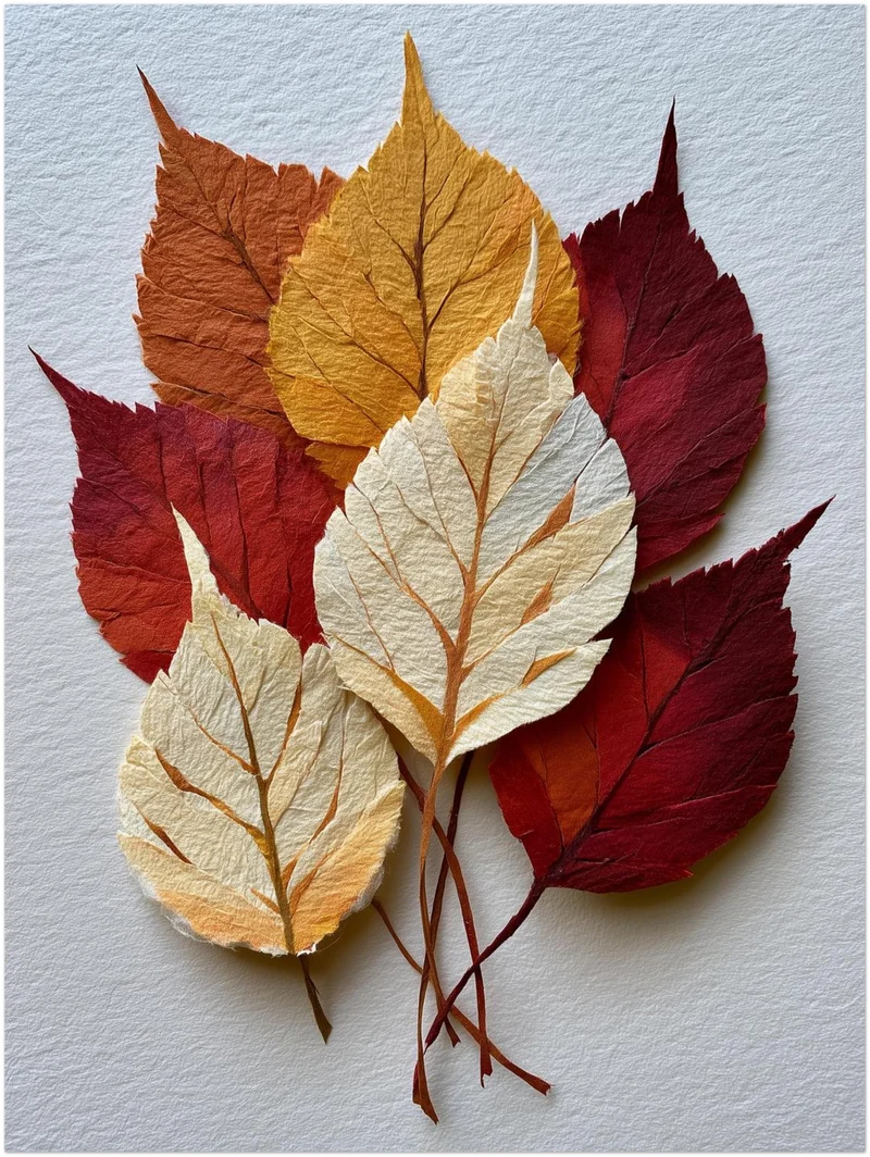 Herbstblätter in Papieroptik Poster