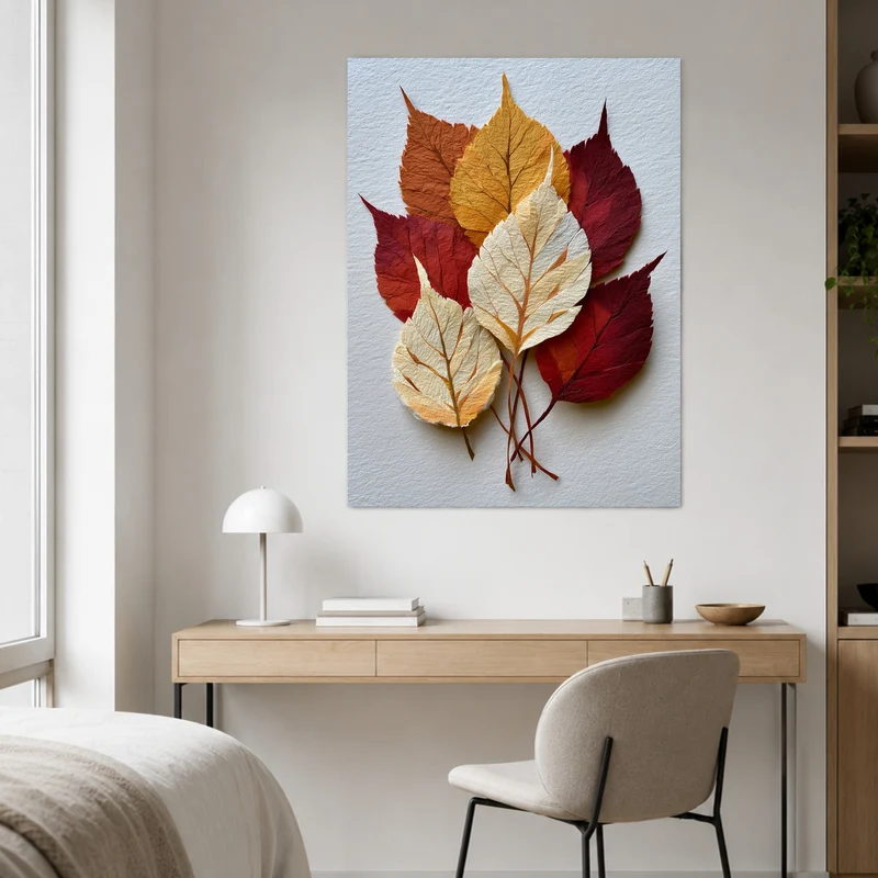Herbstblätter in Papieroptik Poster