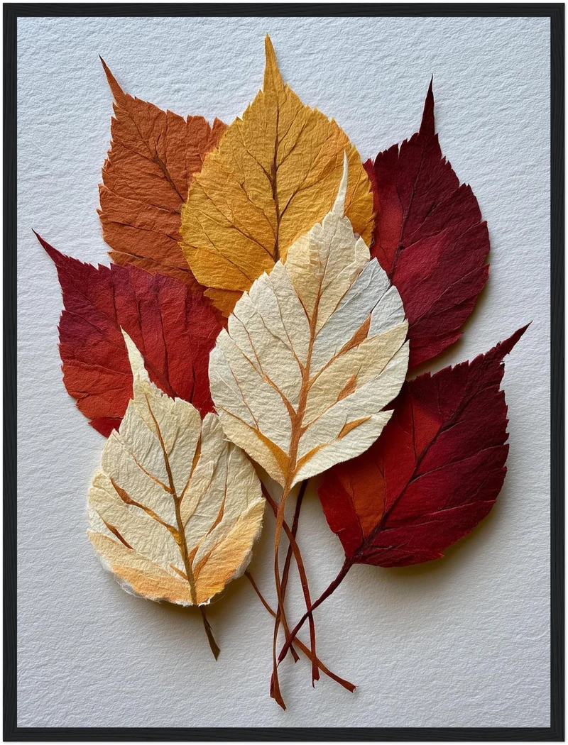 Herbstblätter in Papieroptik Poster