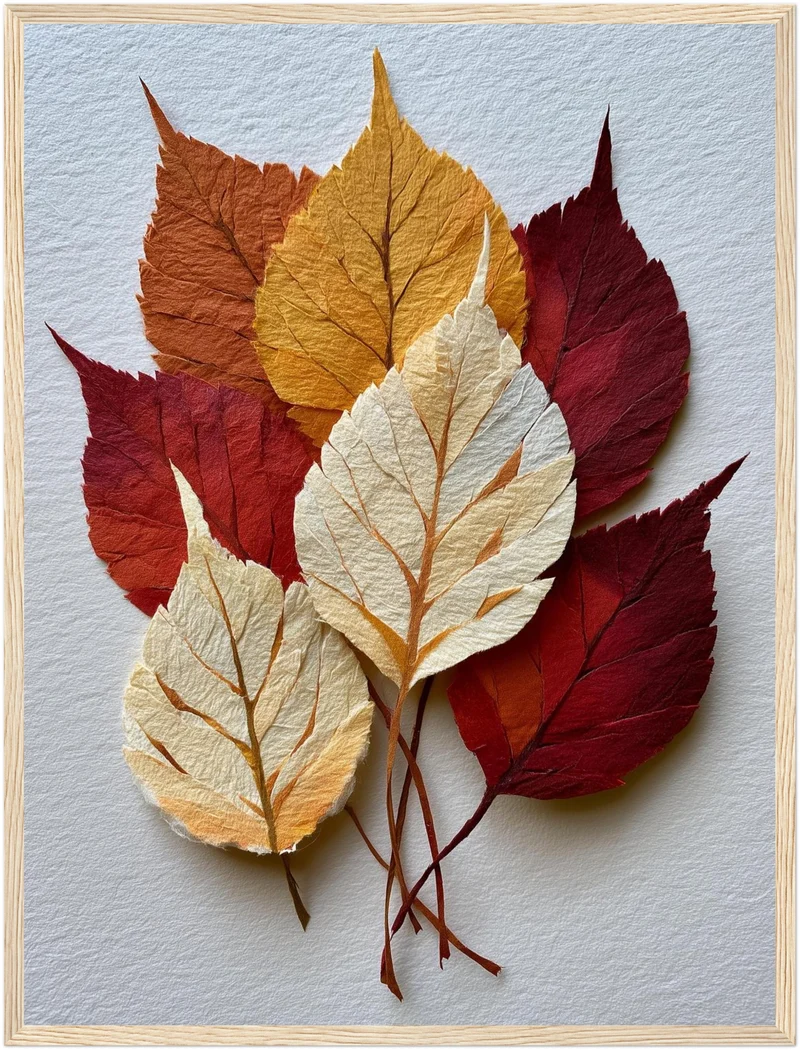 Herbstblätter in Papieroptik Poster