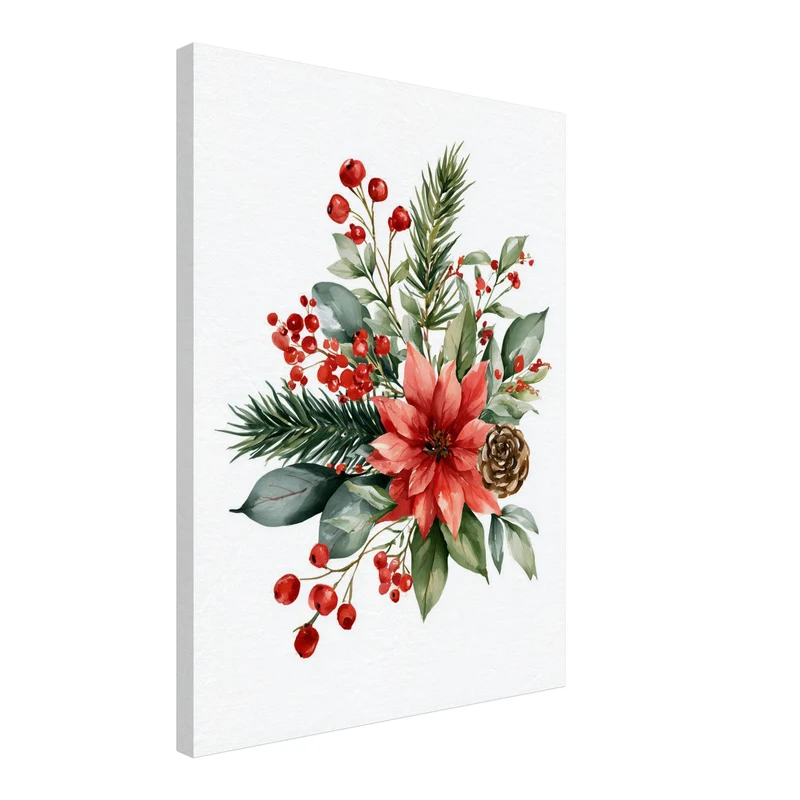 Weihnachtlicher Poinsettia Strauß Leinwand