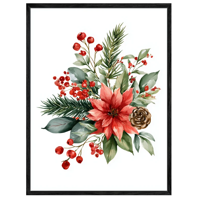 Weihnachtlicher Poinsettia Strauß Leinwand
