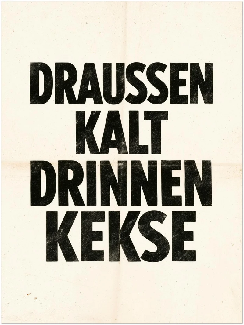 Draußen kalt Drinnen Kekse Leinwand
