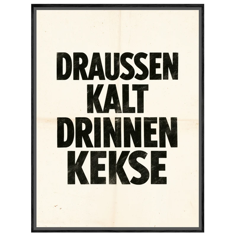Draußen kalt Drinnen Kekse Leinwand