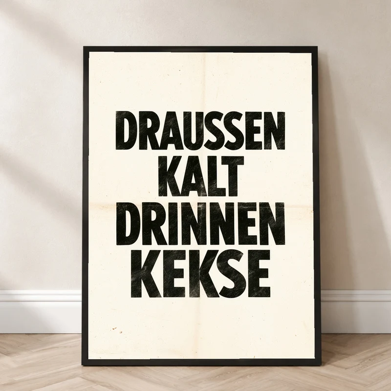 Draußen kalt Drinnen Kekse Poster