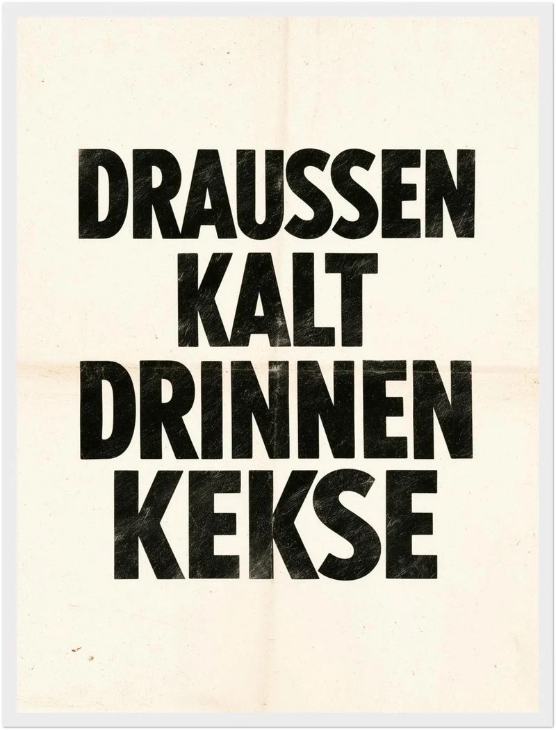 Draußen kalt Drinnen Kekse Poster