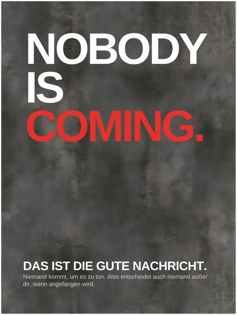 Niemand kommt – fang an Leinwand