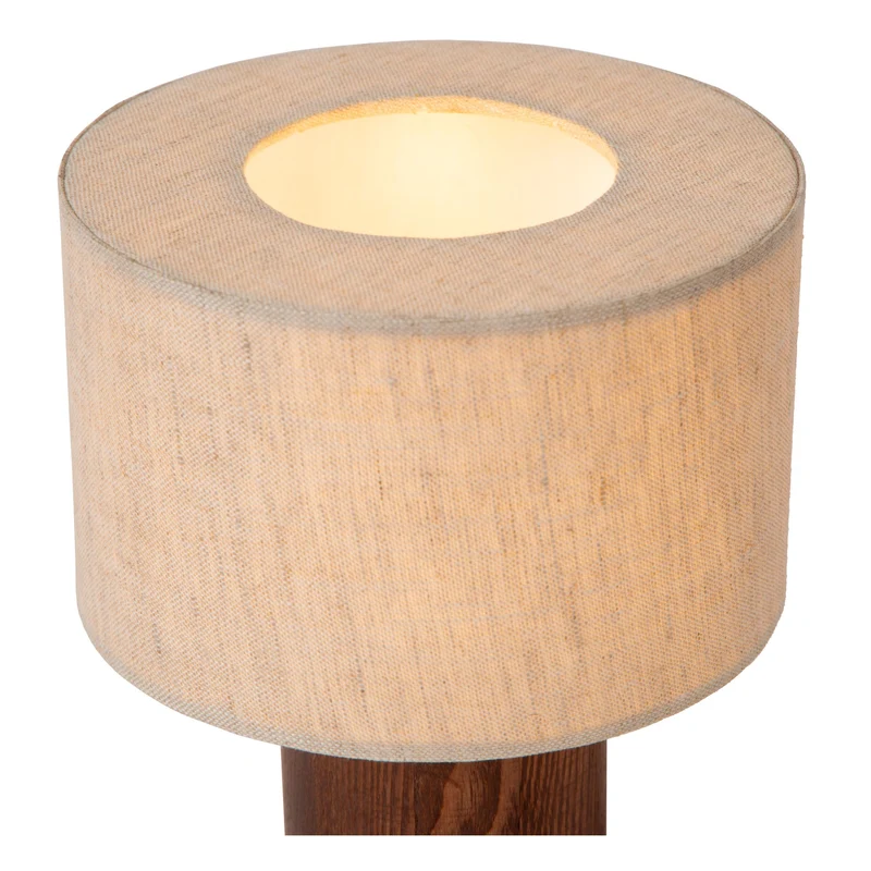 Tischlampe Tachina mit Leinenschirm Länge 15cm