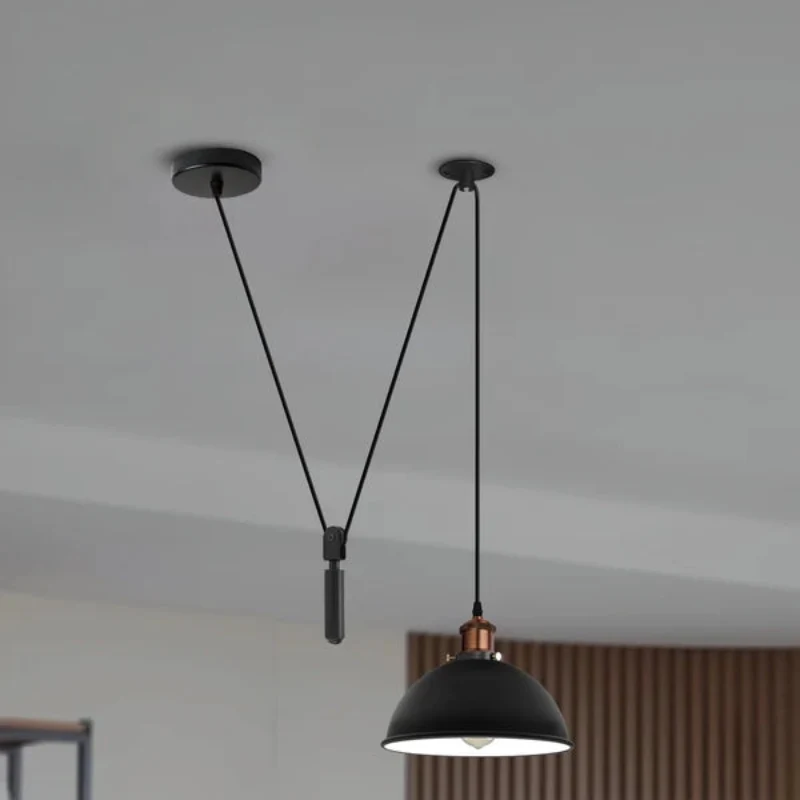 Vintage Pendelleuchte Flaschenzug Höhenverstellbare ~3282