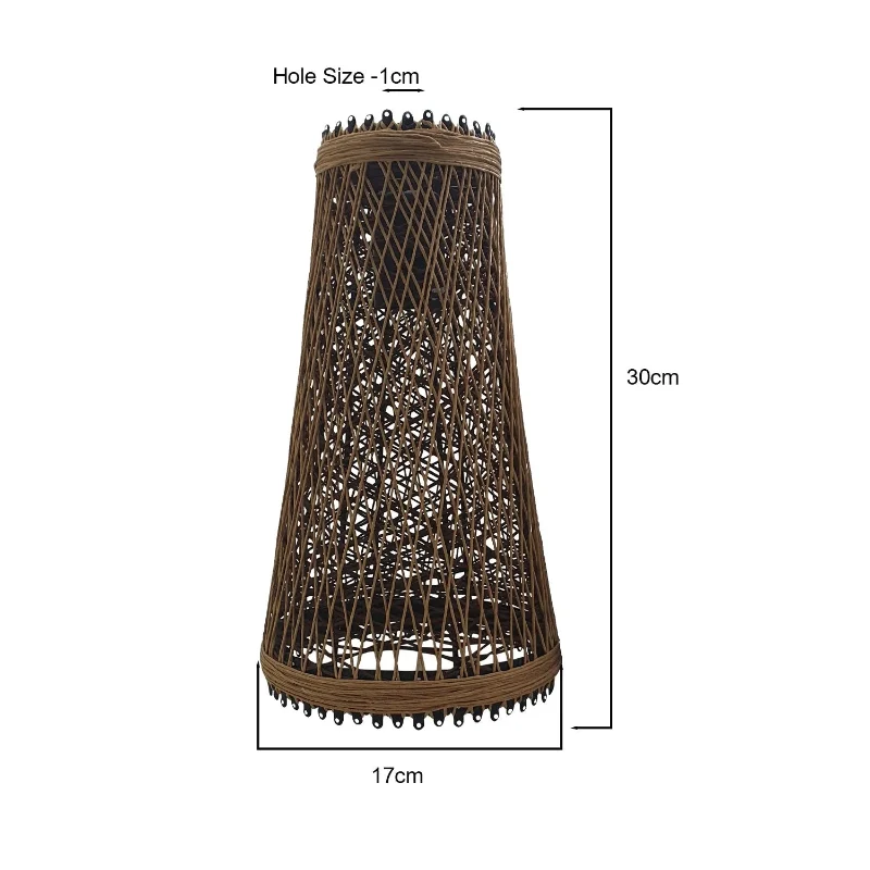 Rattan Hängelampe Schirm Pendelleuchte ~3274
