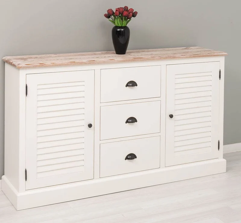 Kommode mit Lamellentüren | Sideboard aus Massivholz