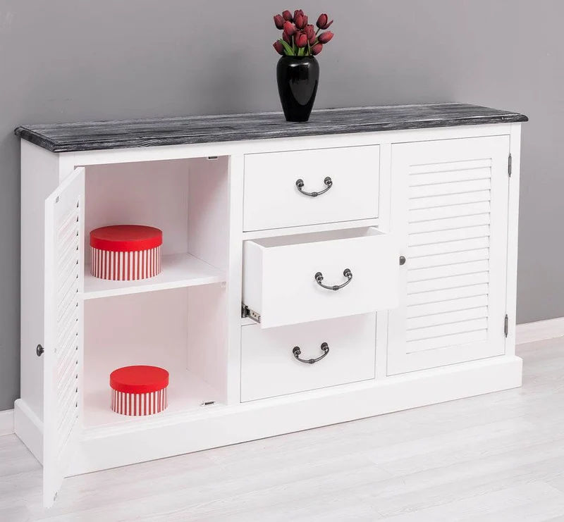 Kommode mit Lamellentüren | Sideboard aus Massivholz