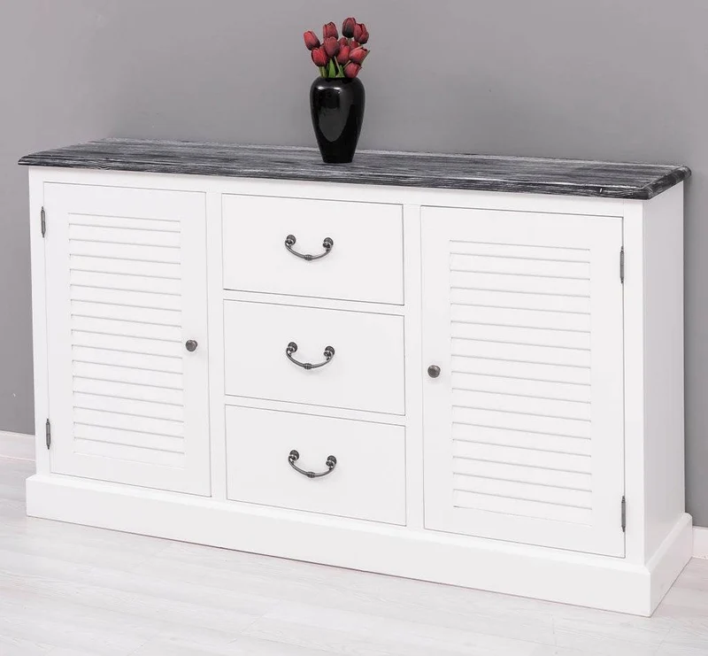 Kommode mit Lamellentüren | Sideboard aus Massivholz