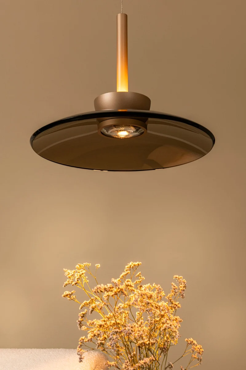 LED-Pendelleuchte Santiago dimmbar CCT Glas Amber