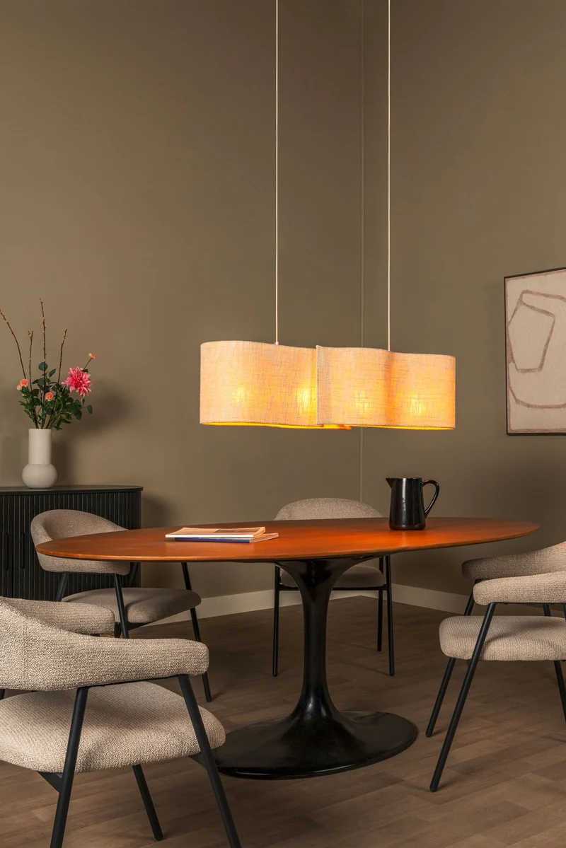 Pendelleuchte Chantal 4-flammig Textil Beige