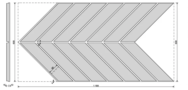 Concrete Cladding - HERRINGBONE L Wall Panels